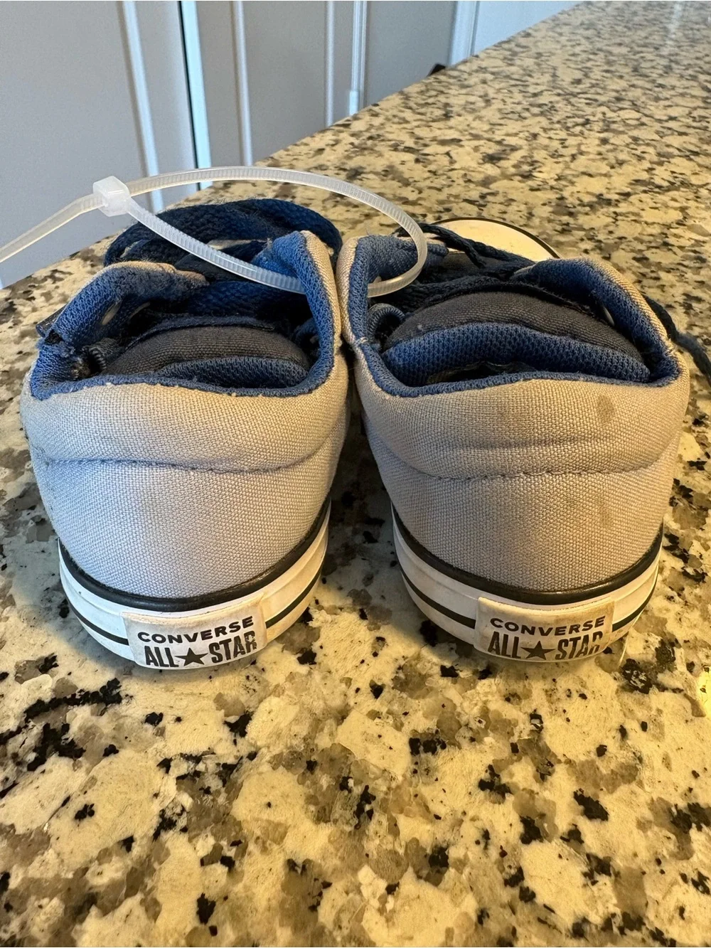 Converse Kids Light Blue and Navy Low Top Sneakers